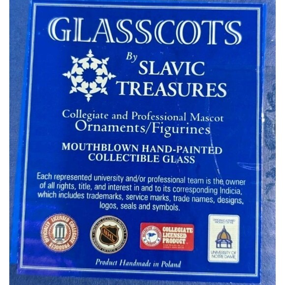 NHL Pittsburg Penguins Glasscots Slavic Treasures Blown Glass Christmas Ornament - Picture 7 of 7